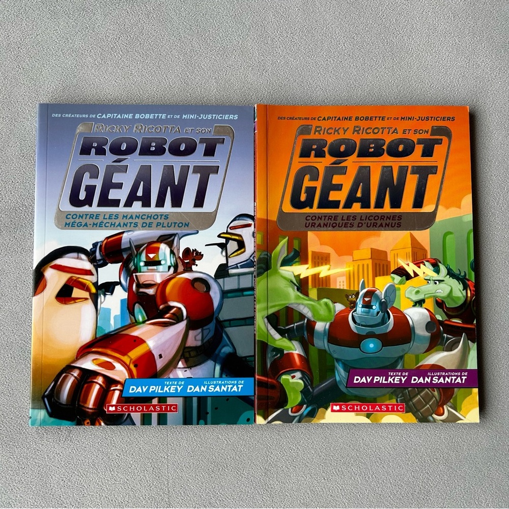 FRENCH ~ Set of 2 ~ Ricky Ricotta et son Robot Geant ~ #7 & #9